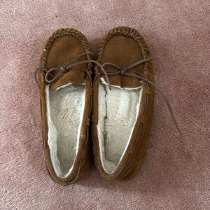 Size 6, brown moccasins
